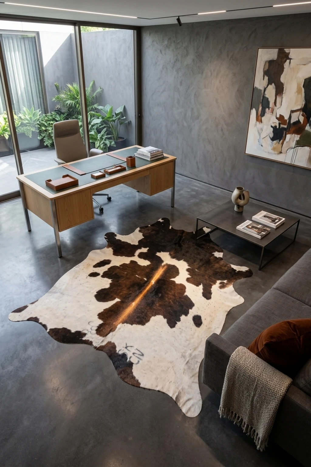 Heritage Tricolor Cowhide Rug 7'9" L X 5'10" W