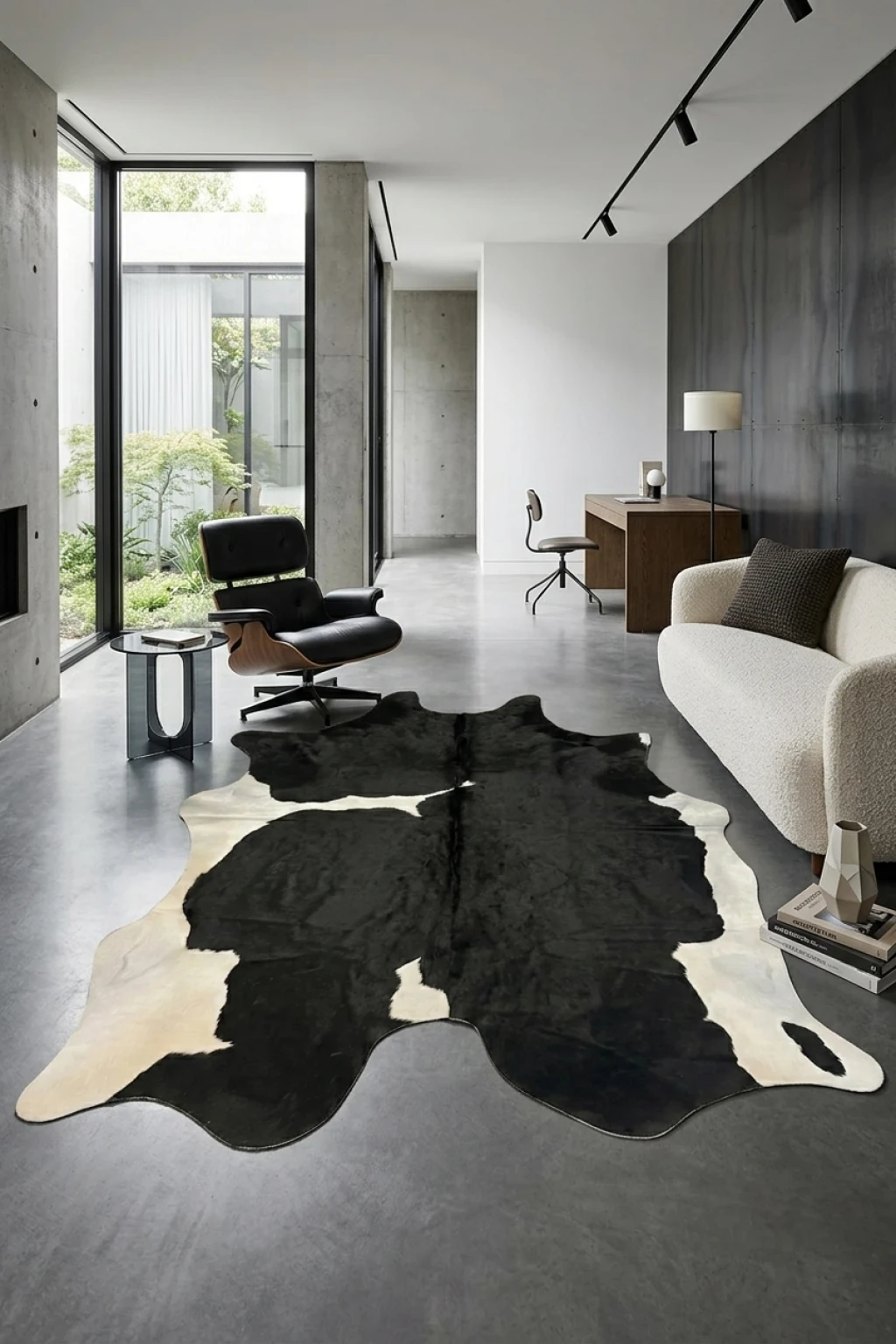Audrey Black and white Cowhide Rug 8'5" L X 6'7" W