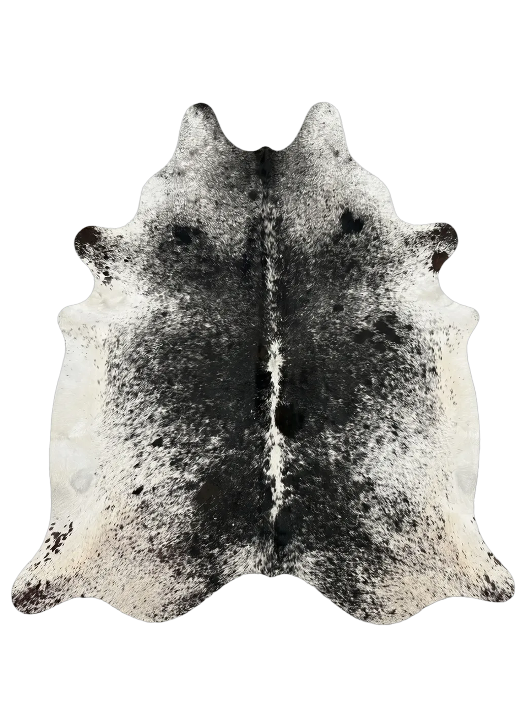 Lazlo Black Speckled Cowhide Rug 7'11" L X 6'5" W