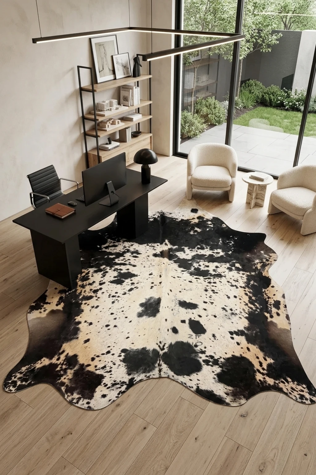 Frances Brown Speckled Cowhide Rug 7'7" L X 6'8" W
