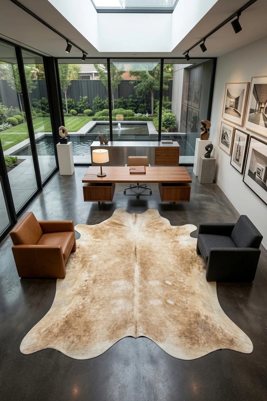 Madeleine Beige and White Cowhide Rug 8'8" L X 7'2" W