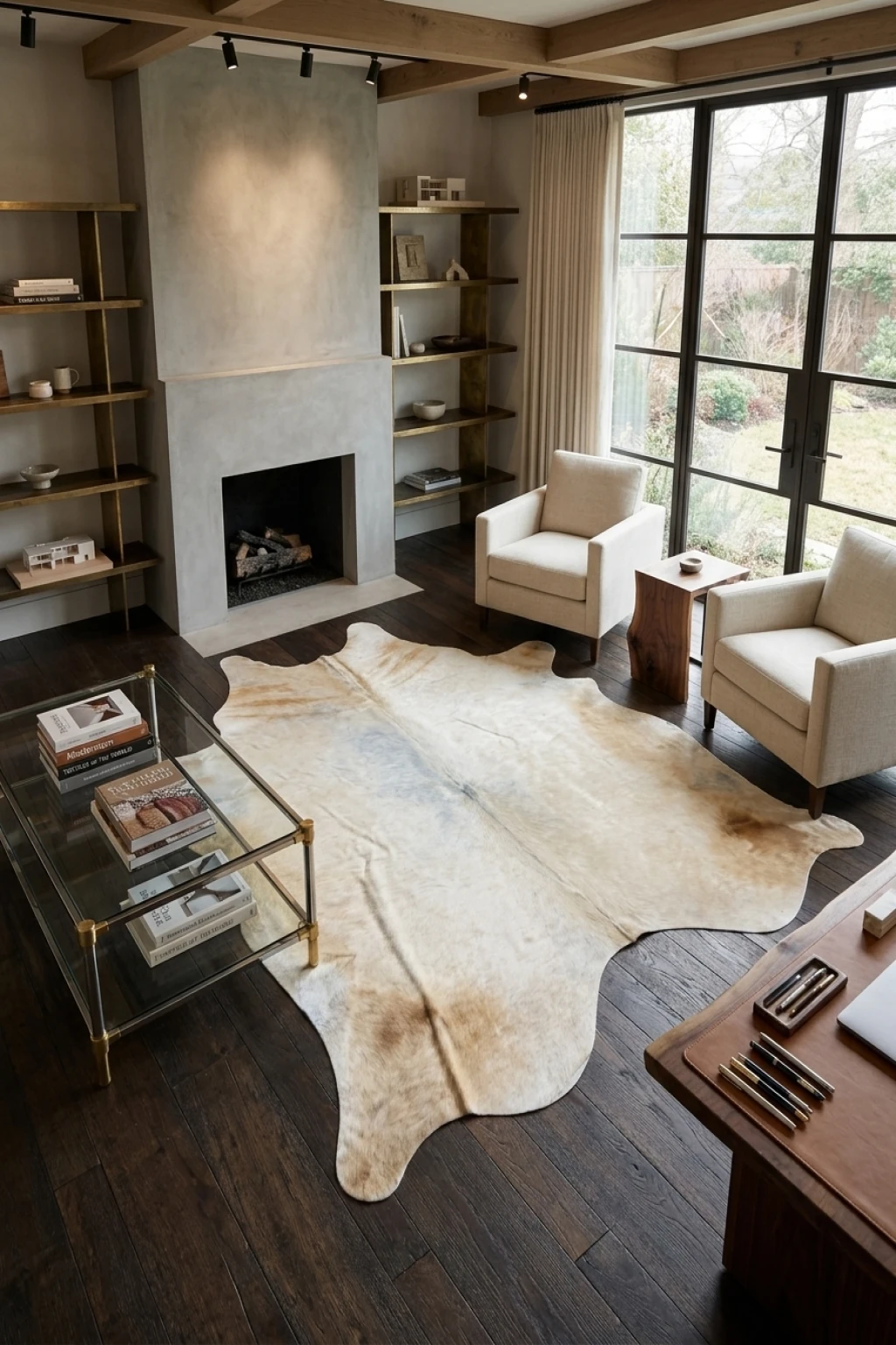 Madeleine Beige and White Cowhide Rug 8'4" L X 7' W