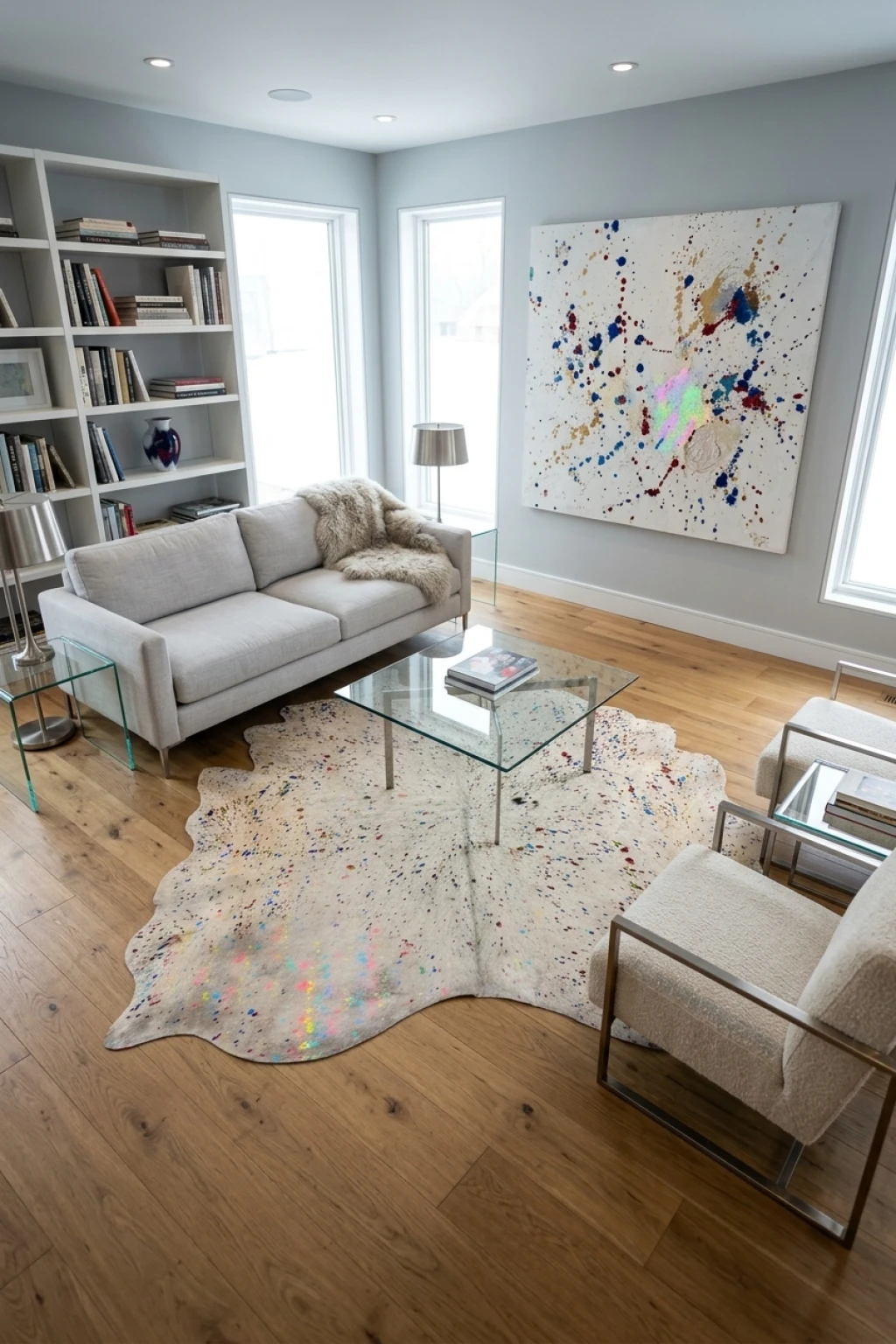 Luma Metallic Color Cowhide Rug 8' L X 6'5" W