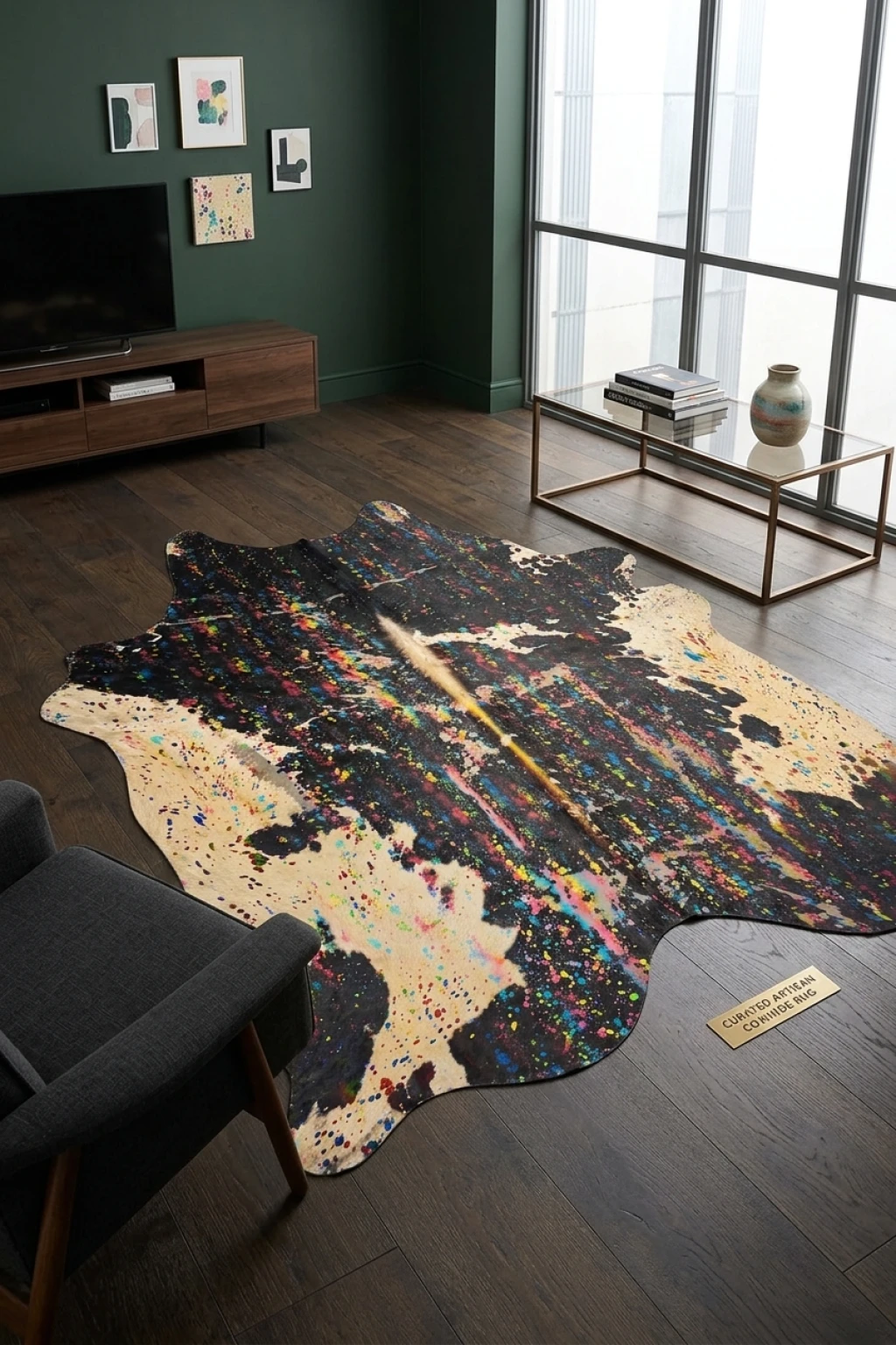 Luma Metallic Color Cowhide Rug 8'1" L X 7'1" W