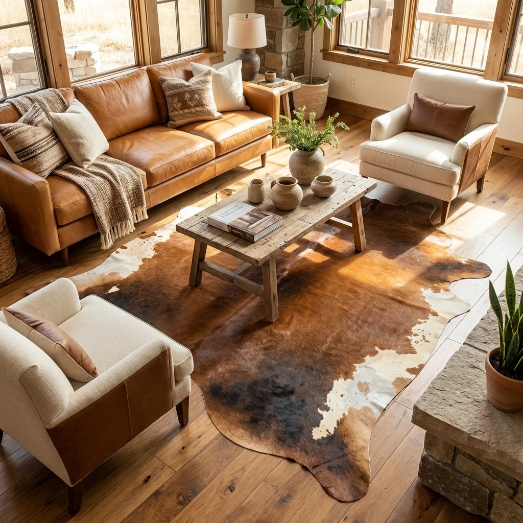 Tricolor Cowhide Rug alternate