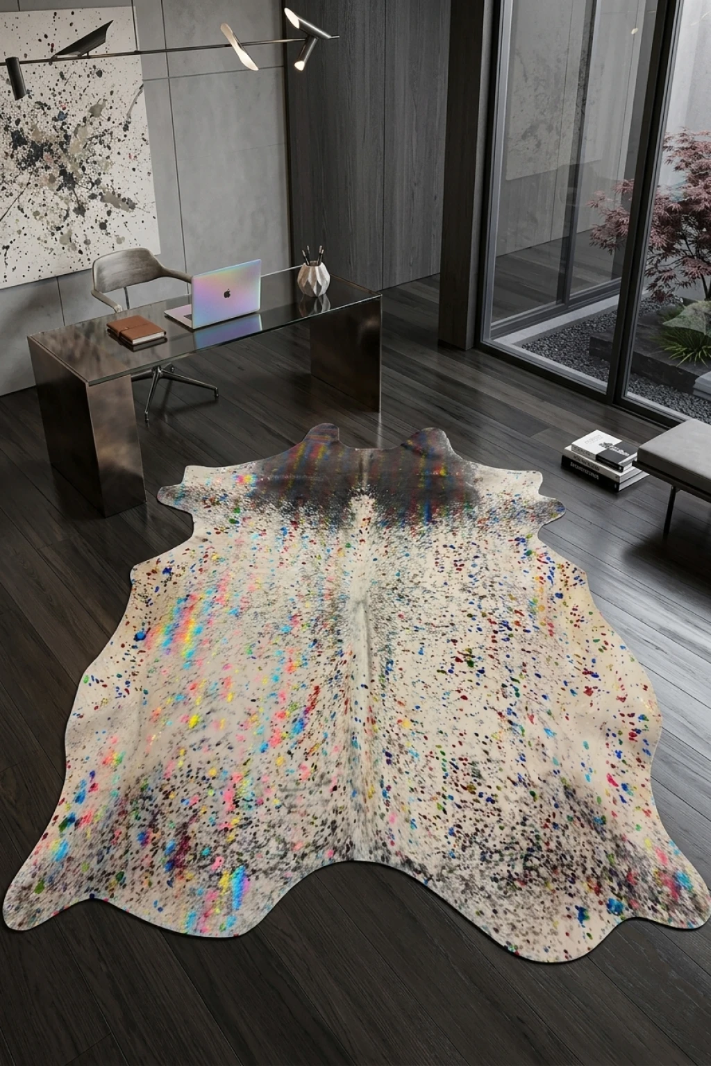 Luma Metallic Color Cowhide Rug 7'8" L X 5'11" W